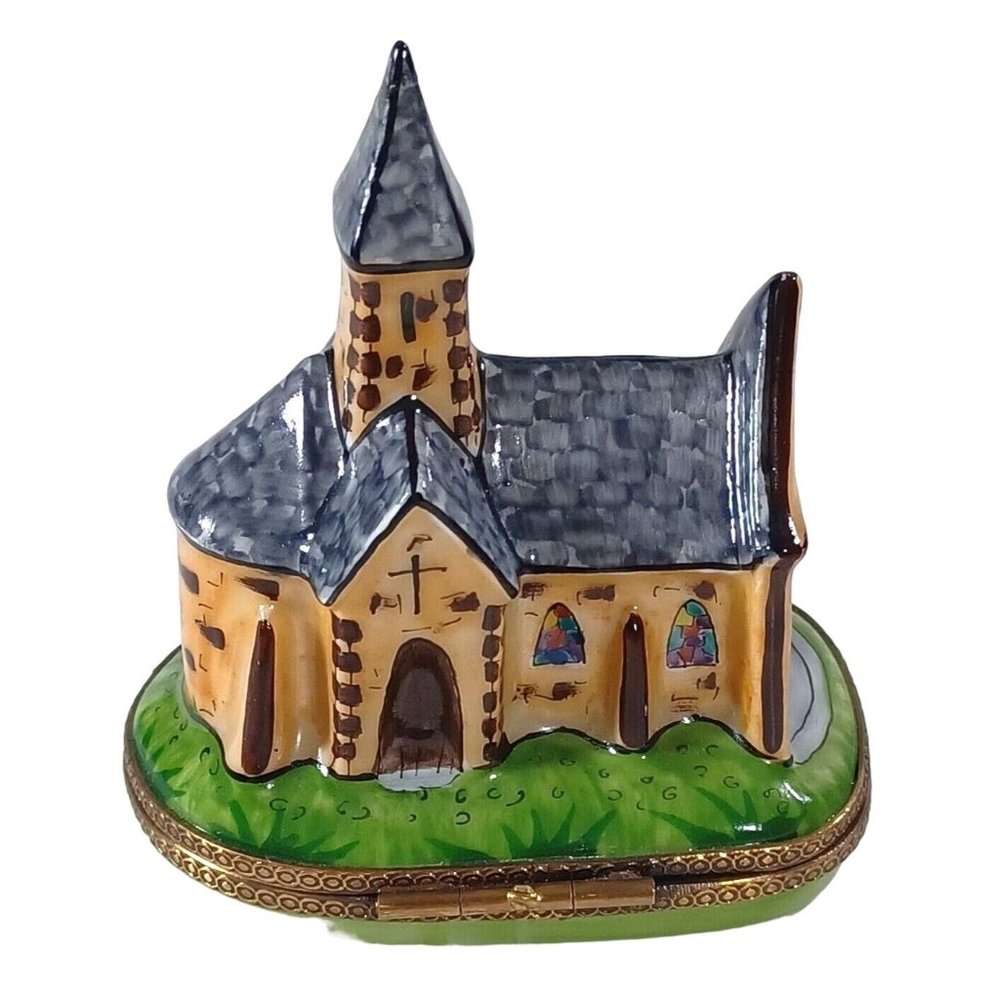 Limoges Old World Church Chapel Cathedral Trinket Box Very Rare! - Picture 7 of 11